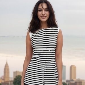 CHICO'S THICK KNIT STRIPE TUNIC MINI DRESS SZ M